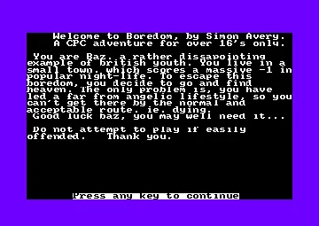 Boredom (UK) (19xx) (PD) screen shot title